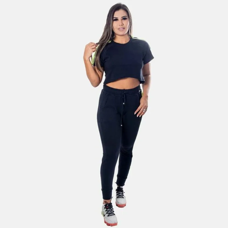 Conjunto Caju Brasil Radiancy Preto Feminino Fitness Treino G P / Preto