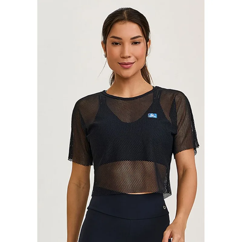 CROPPED TELA CLASSICO PRETO CAJUBRASIL - P
