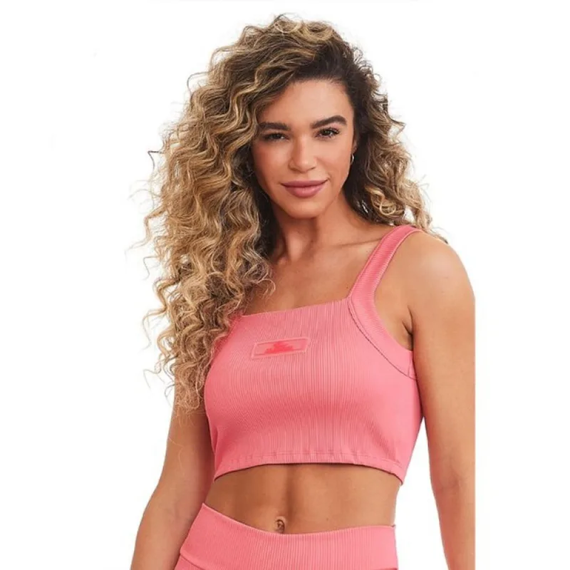 Top Cropped Caju Brasil Flash Rosa Feminino Fitness Academia G P / Rosa