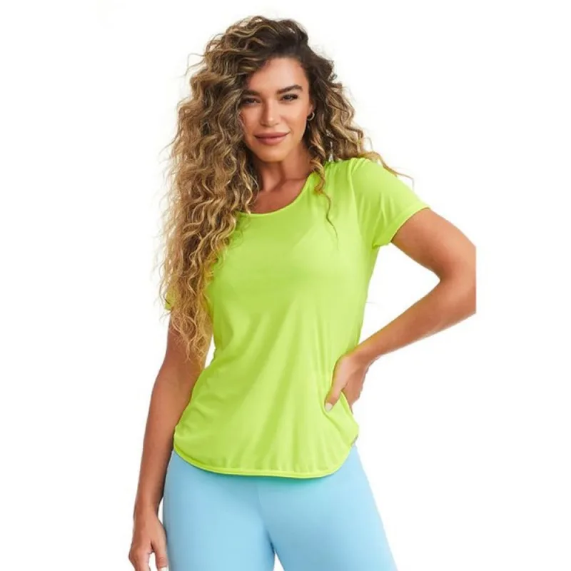 Camiseta Caju Brasil Lite Classic Amarelo Feminino Fitness P GG / Verde