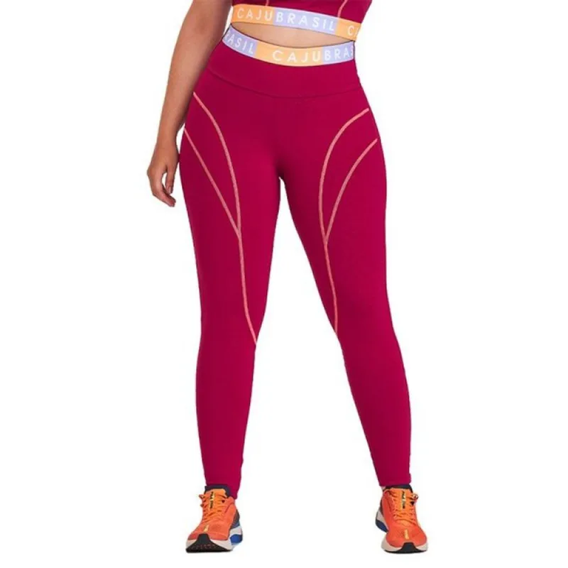 Calça Legging Caju Brasil Emana Feminino Fitness Academia P EEG / Vinho