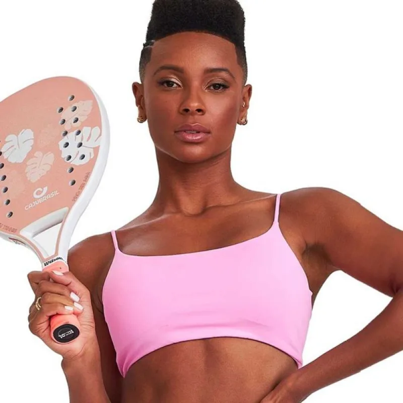 Top Caju Brasil Classic Sportive Rosa Glossy Feminino Treino G P / Rosa