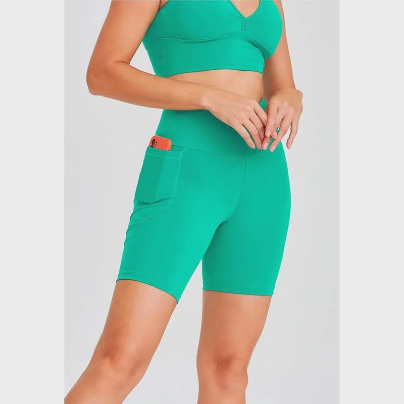 Bermuda Feminina Caju Brasil Fitness nz Básica Verde