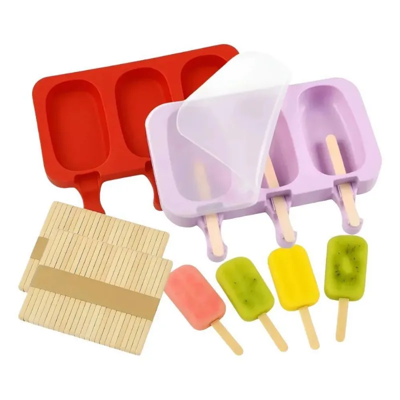 3x Kit 2 Forma De Silicone Molde Para Fazer Picolé Sorvete F