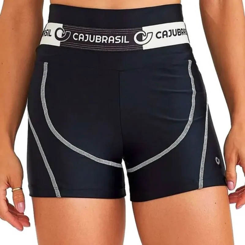 Mini Short Caju Barsil Atletika Com Elastico Preto Feminino M M / Preto