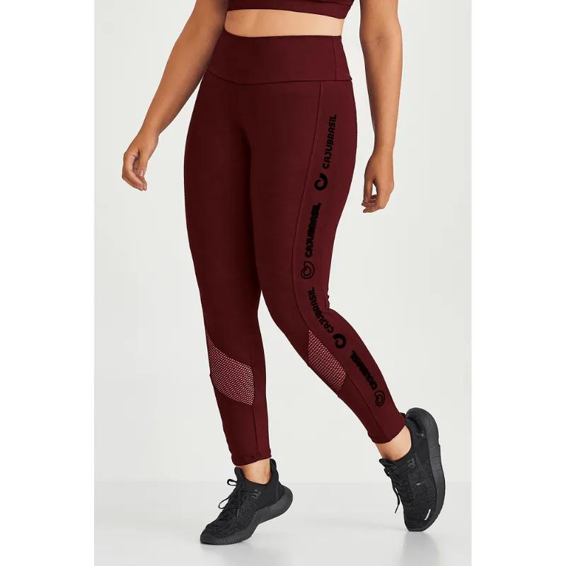 LEGGING NZ COM DETALHE DE SILK NA LATERAL VERMELHO CARMIM CAJUBRASIL LEGGING NZ COM DETALHE DE SILK NA LATERAL VERMELHO CARMIM - M1