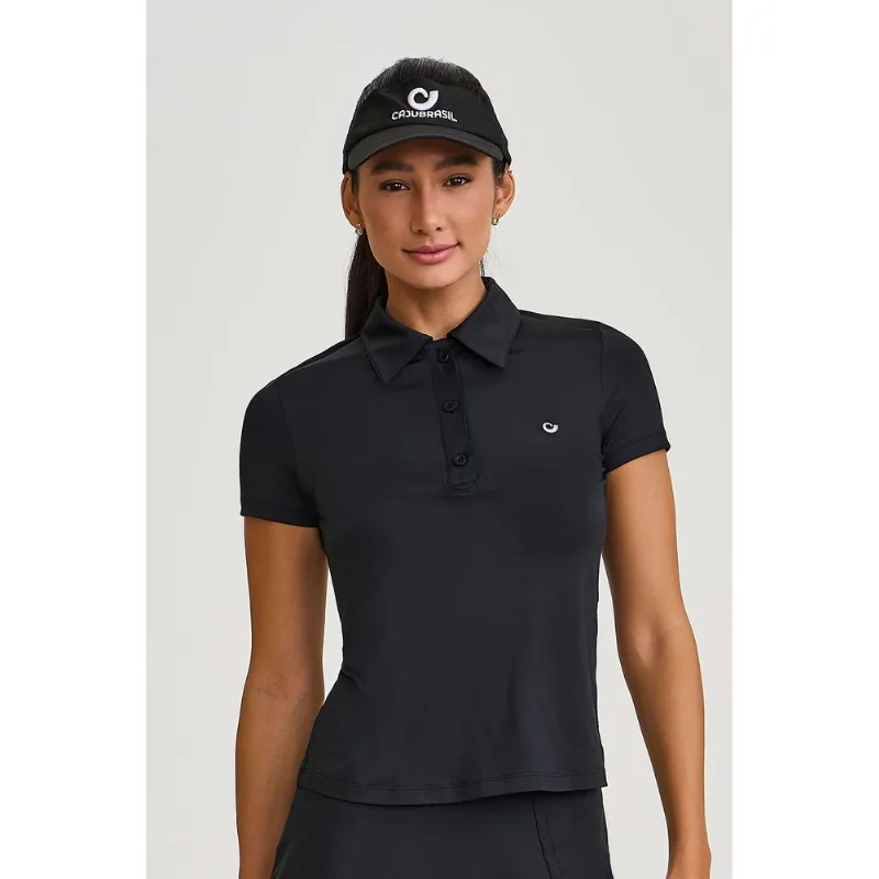 CAMISETA POLO UV DRY PRETA CAJUBRASIL G