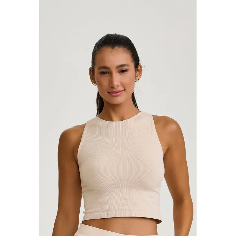 REGATA SEM COSTURA CANELADA OFF WHITE CAJUBRASIL REGATA SEM COSTURA CANELADA OFF WHITE - U