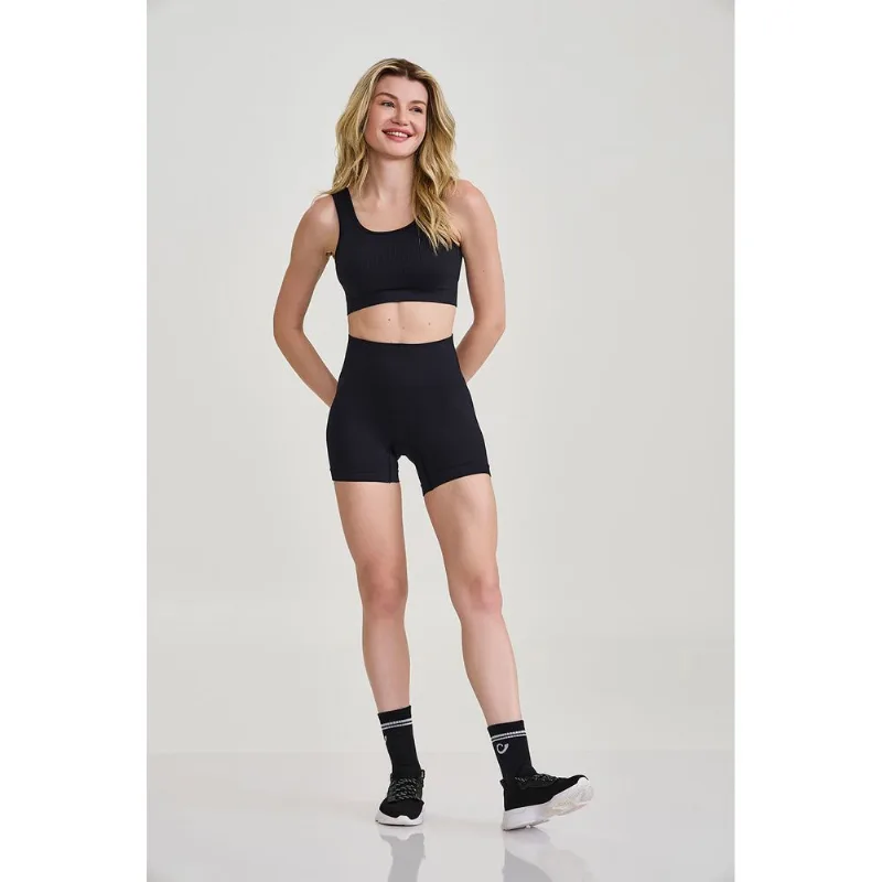 SHORT SEM COSTURA CANELADO PRETO CAJUBRASIL SHORT SEM COSTURA CANELADO PRETO - G