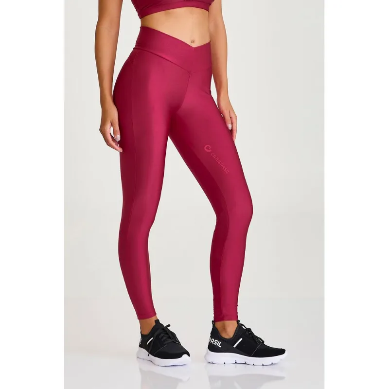 LEGGING ATLANTA AFINA CINTURA COM SILK VINHO ROMA CAJUBRASIL G
