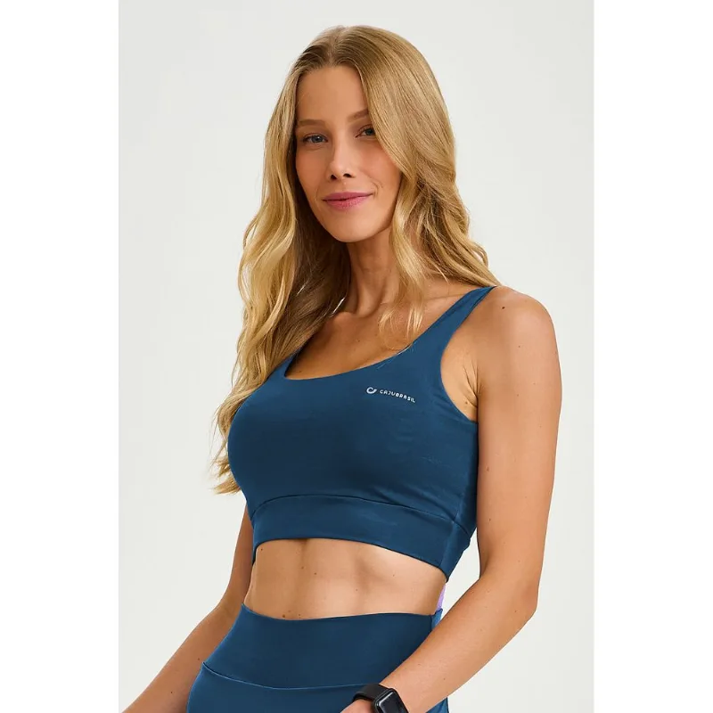 TOP CROPPED TD AZUL BLUE JEANS CAJUBRASIL P