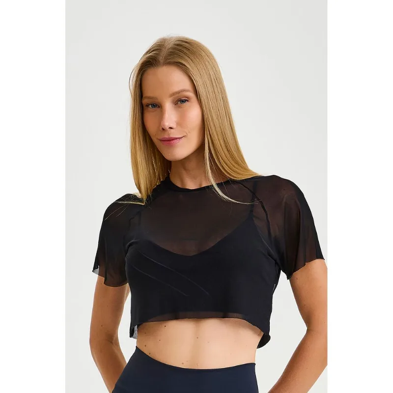 CROPPED DE TULE PRETO CAJUBRASIL G