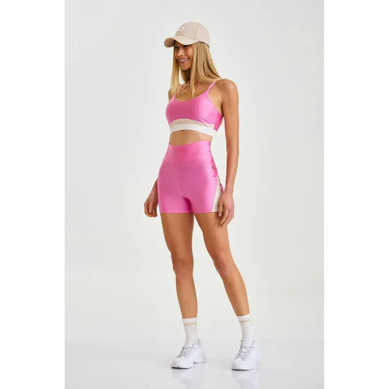 SHORT CURTO ELÁSTICO LOGO ROSA MILKSHAKE CAJUBRASIL G