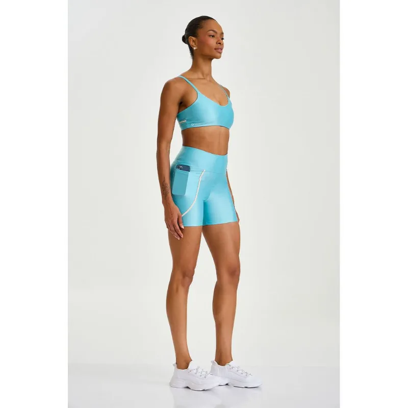 SHORT ATLETIKA COMPRESSÃO COM BOLSO AZUL TURQUESA CAJUBRASIL P