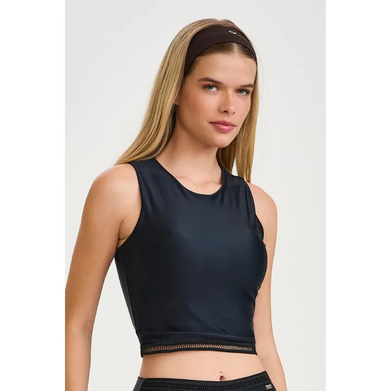 TOP CROPPED ATLETIKA COM ELÁSTICO NA BARRA PRETO CAJUBRASIL M