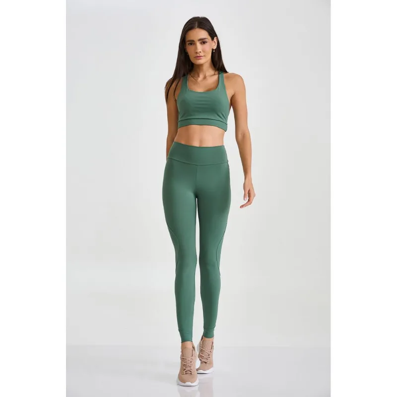 LEGGING DUAL PESPONTADA ESPORTIVA VERDE EUCALIPTO CAJUBRASIL P