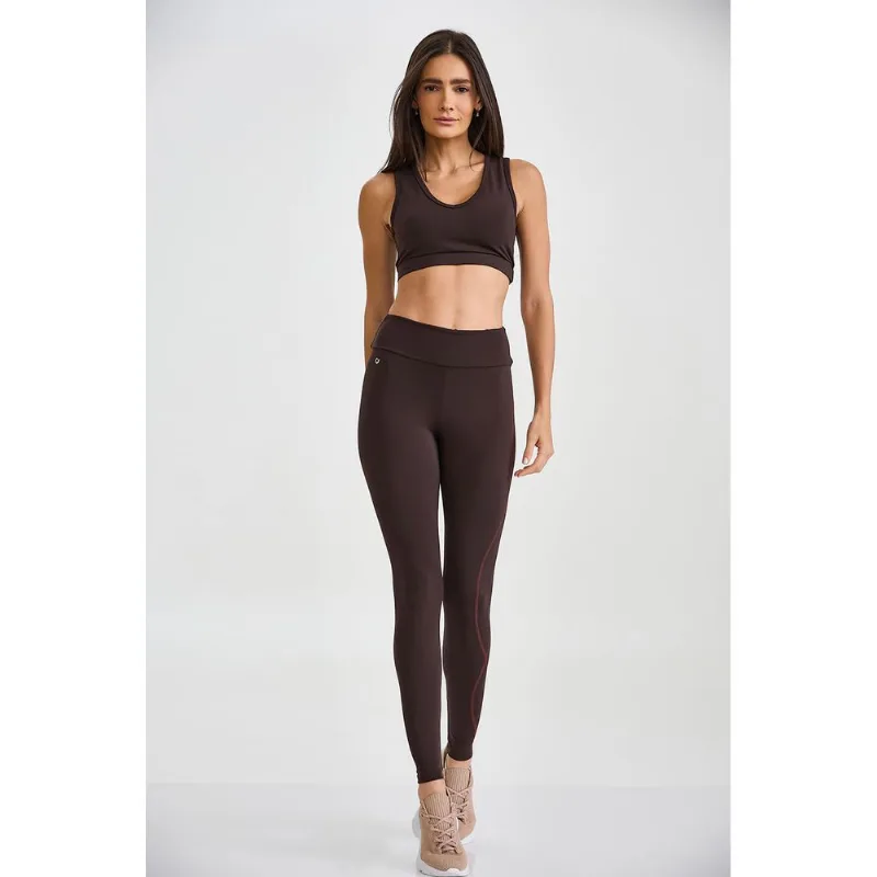LEGGING NY TRANÇADO LATERAL MARROM COFFEE CAJUBRASIL GG