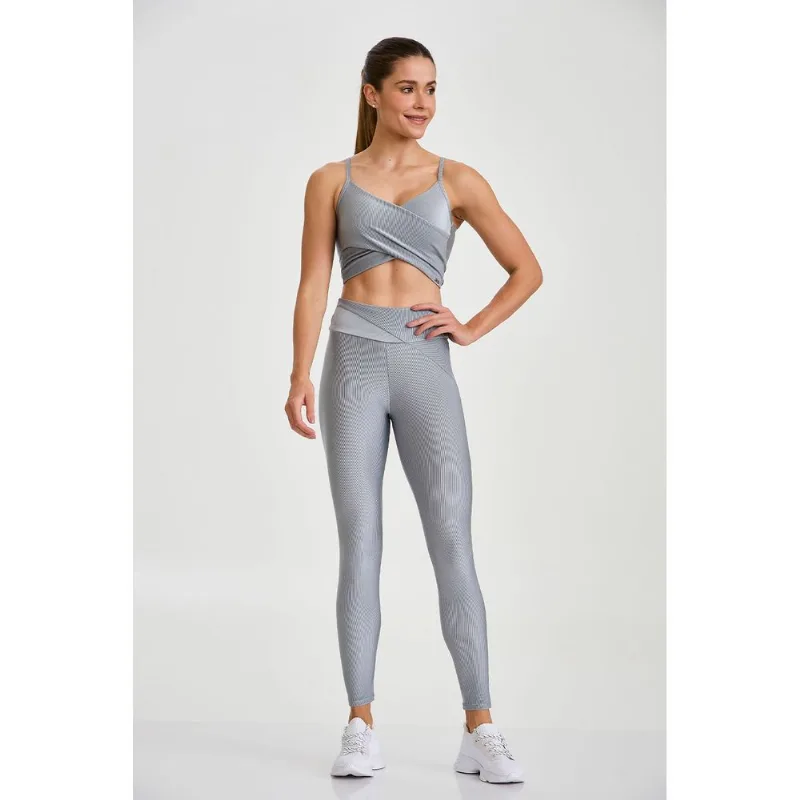 LEGGING CANELADA CÓS ASSIMÉTRICO CINZA PLATINUM CAJUBRASIL LEGGING CANELADA CÓS ASSIMÉTRICO CINZA PLATINUM P