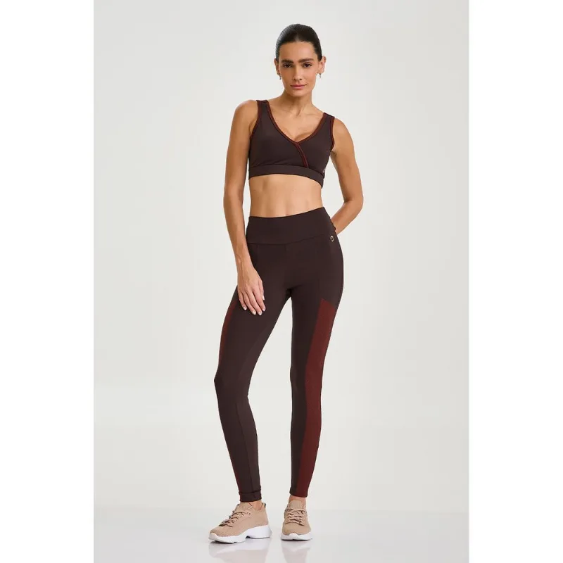 LEGGING NY COM TEXTURA MARROM COFFEE CAJUBRASIL P
