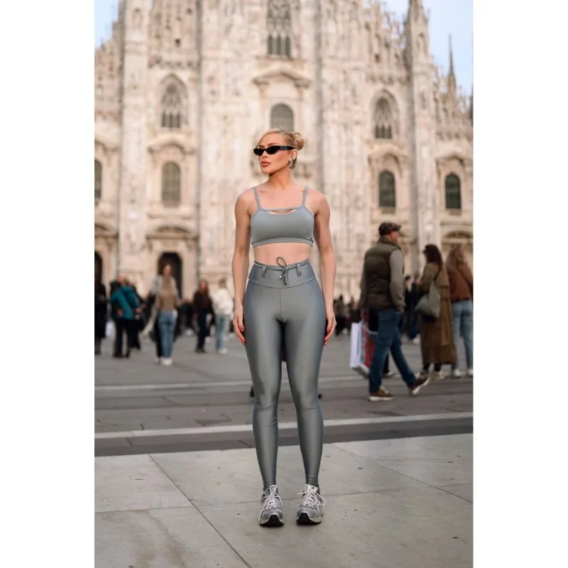 LEGGING ATLANTA COM AMARRAÇÃO CINZA PLATINUM CAJUBRASIL LEGGING ATLANTA COM AMARRAÇÃO CINZA PLATINUM M