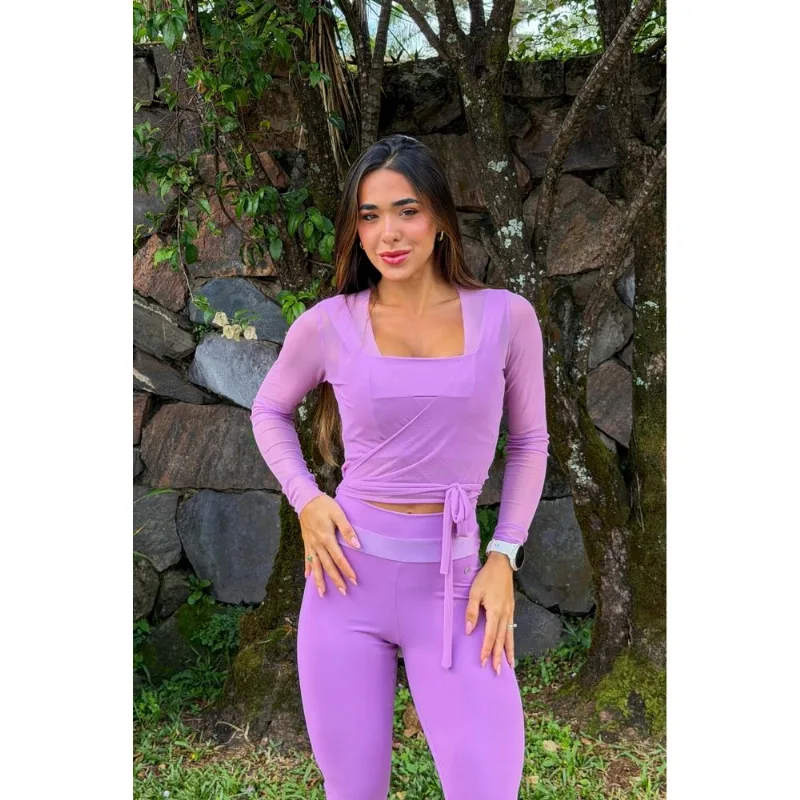 CROPPED TULE AMARRAÇÃO LILÁS MELISSA CAJUBRASIL M