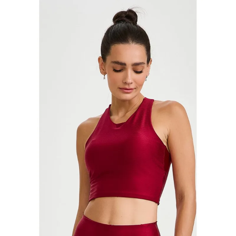 TOP CROPPED GLOW ALÇAS CRUZADAS VERMELHO CARMIM CAJUBRASIL M