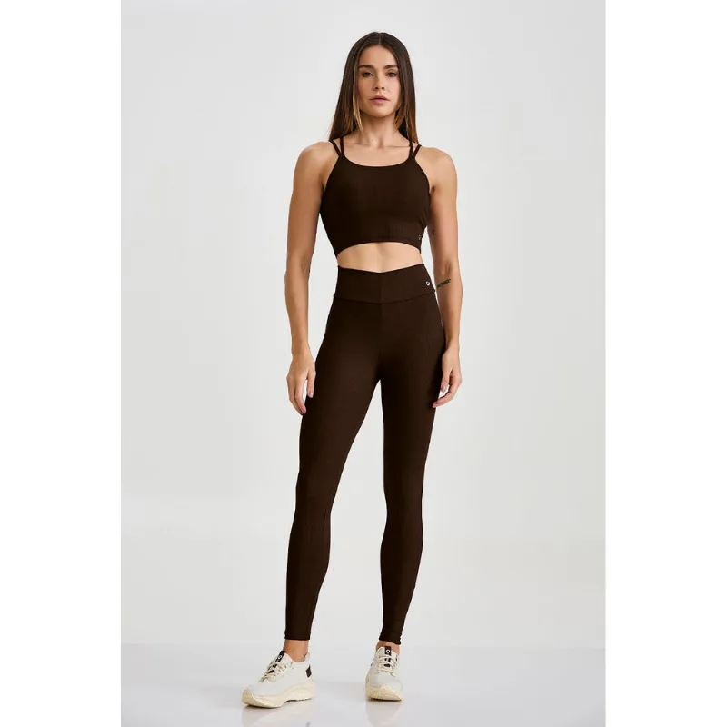 LEGGING CANELADA EMPINA BUMBUM MARROM COFFE CAJUBRASIL - GG