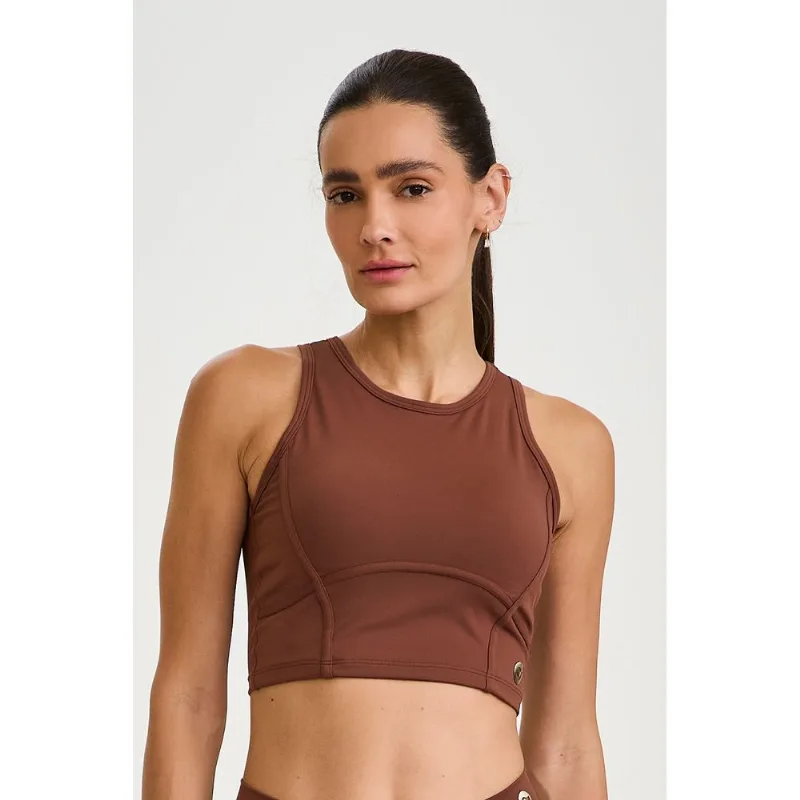 TOP CROPPED ALTA SUSTENTAÇÃO MARROM CAPUCCINO CAJUBRASIL M