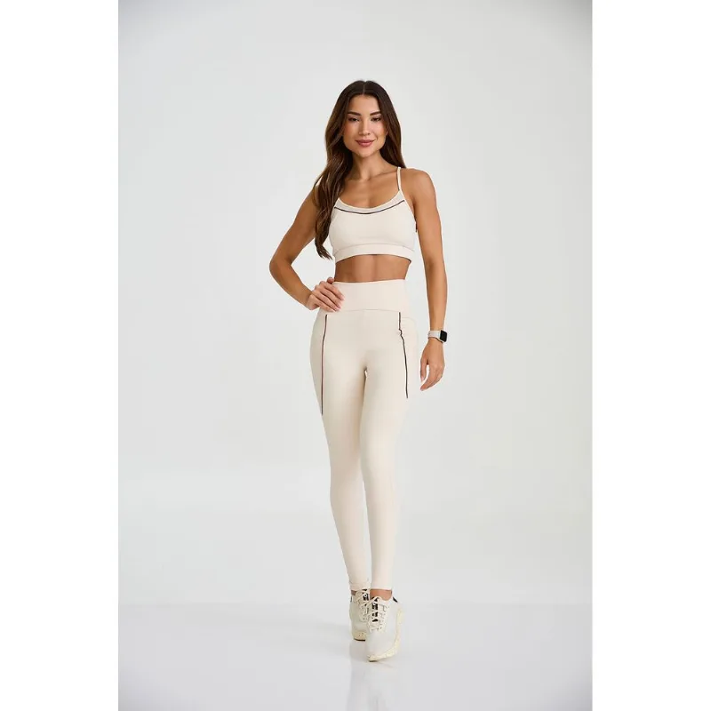 LEGGING CÓS INVISÍVEL COM BOLSOS OFF WHITE P