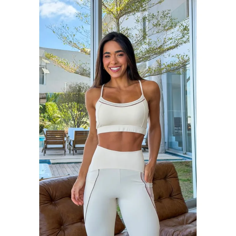TOP ALÇA FINA PROTEÇÃO SOLAR OFF WHITE P