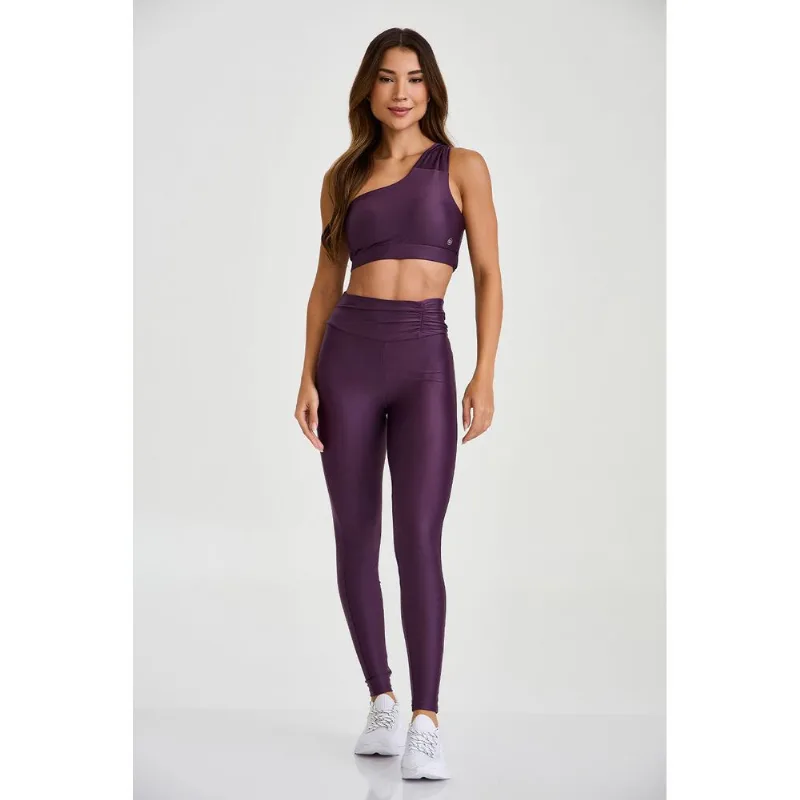 LEGGING FRANZIDA ALTA COMPRESSÃO ROXO FIGO G