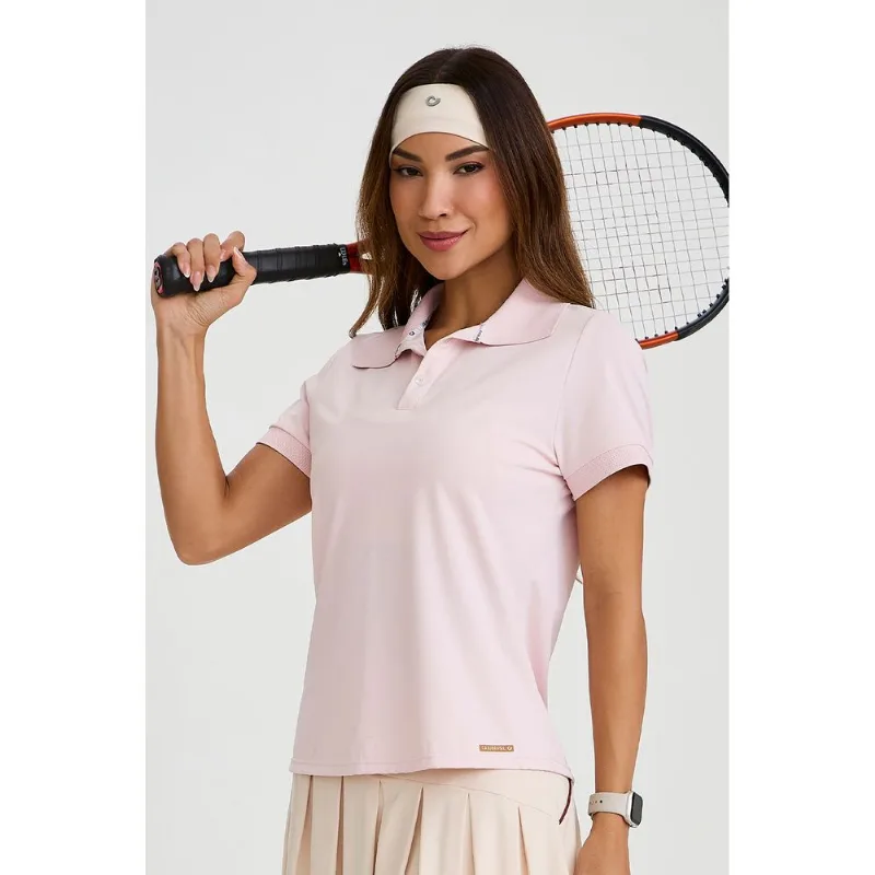 BLUSA POLO PROTEÇÃO SOLAR ROSA CRISTAL CAJUBRASIL BLUSA POLO PROTEÇÃO SOLAR ROSA CRISTAL P