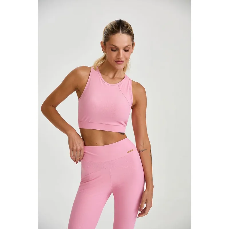 TOP CANELADO COMPRESSÃO ADAPTIV ROSA BALLERINA CAJUBRASIL - P