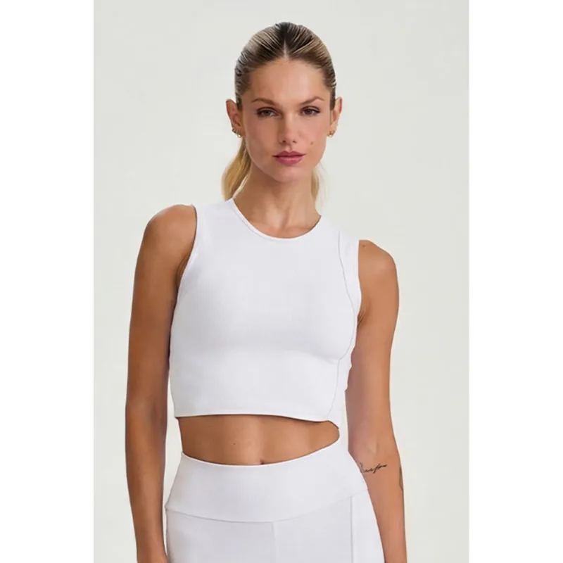 TOP CROPPED ADAPTIV COM COMPRESSÃO BRANCO CAJUBRASIL TOP CROPPED ADAPTIV COM COMPRESSÃO BRANCO P