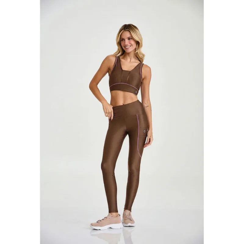 LEGGING ATLETIKA CÓS INVISIVEL DUPLO BOLSO PARA CORRIDA MARROM MASCAVO CAJUBRASIL LEGGING ATLETIKA CÓS INVISIVEL DUPLO BOLSO PARA CORRIDA MARROM MASCAVO P