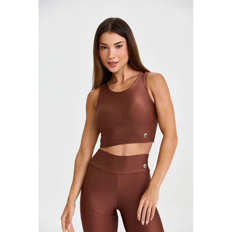 TOP CROPPED TRILOBAL ADAPTIV MARROM CAPUCCINO CAJUBRASIL TOP CROPPED TRILOBAL ADAPTIV MARROM CAPUCCINO G