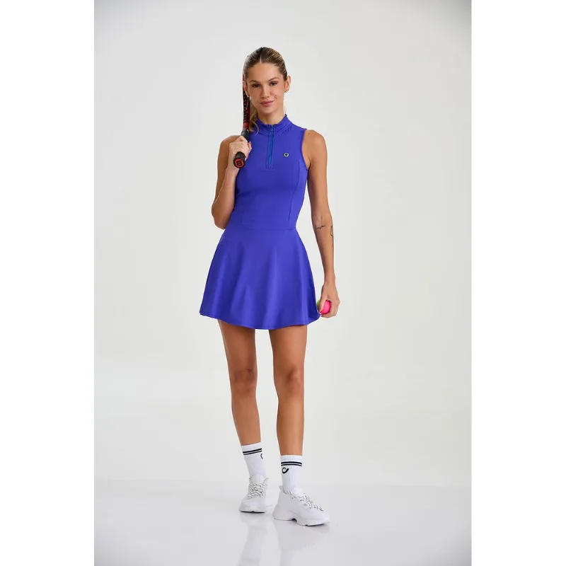 VESTIDO COM COMPRESSÃO E BOLSO AZUL BIC P