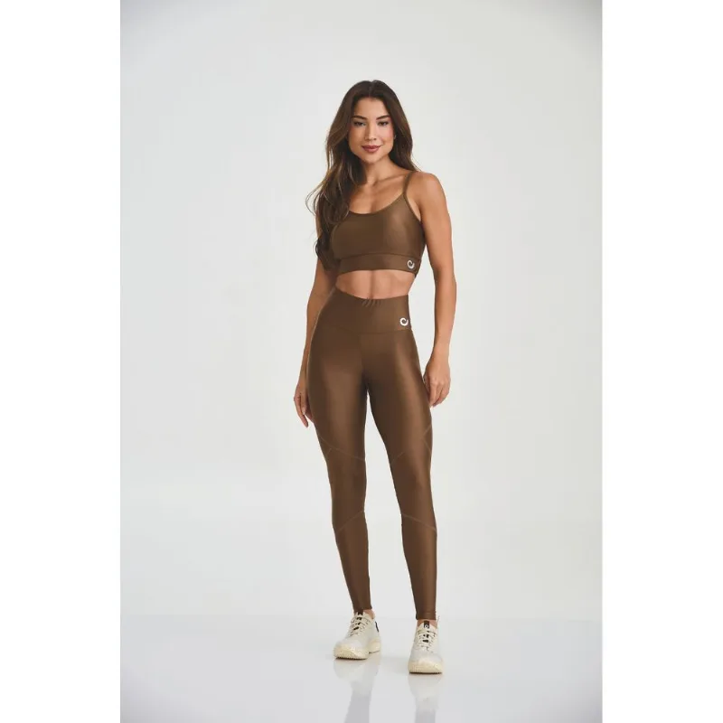 LEGGING ATLETIKA RECORTES CLASSICA MARROM MASCAVO CAJUBRASIL - M