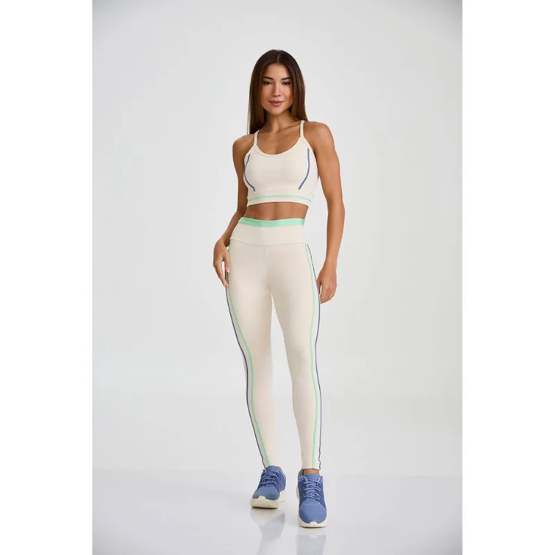 LEGGING CÓS ALTO COM COMPRESSÃO OFF WHITE CAJUBRASIL LEGGING CÓS ALTO COM COMPRESSÃO OFF WHITE M