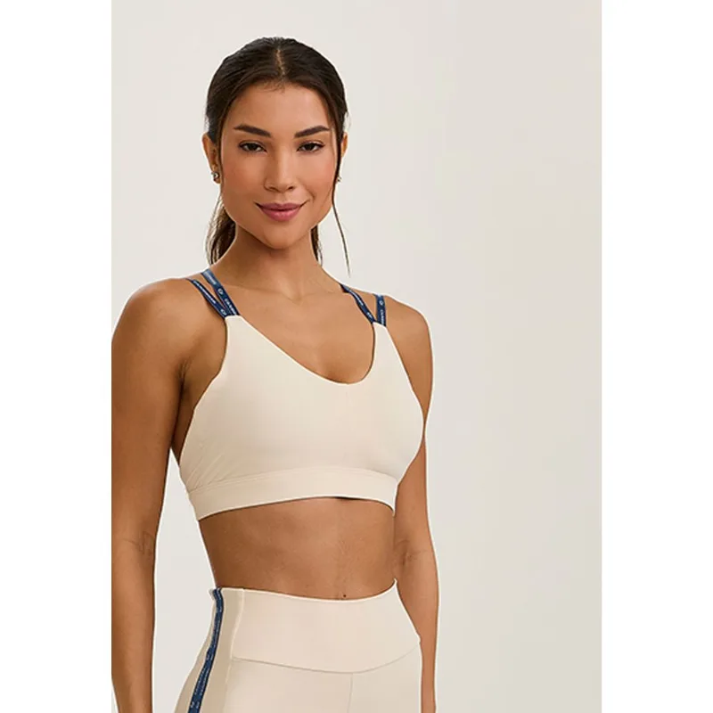 TOP ALTA SUSTENTAÇÃO COM COMPRESSÃO OFF WHITE CAJUBRASIL - G