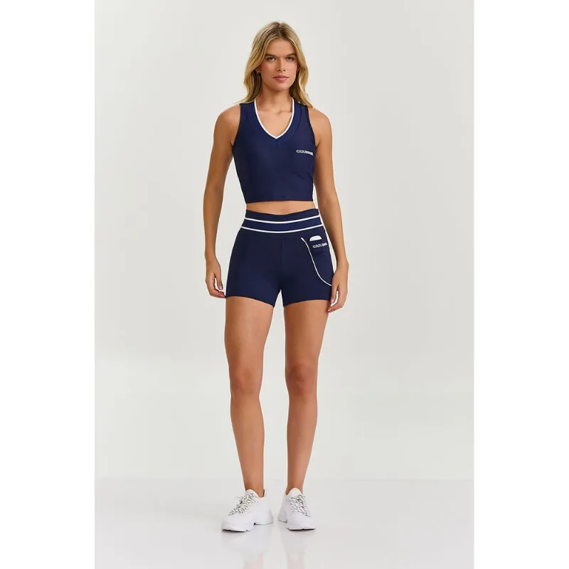 SHORT CURTO ADAPTIV E COMPRESSÃO COM BOLSO AZUL ECLIPSE CAJUBRASIL - G