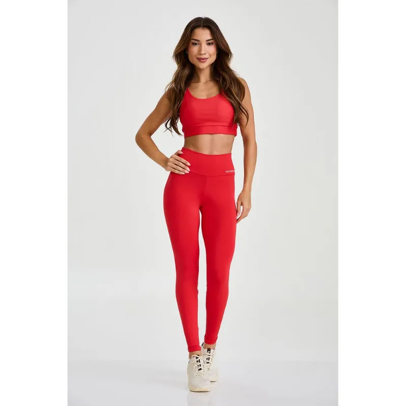 LEGGING ALTA COBERTURA CLÁSSICA VERMELHO MORANGO CAJUBRASIL - GG