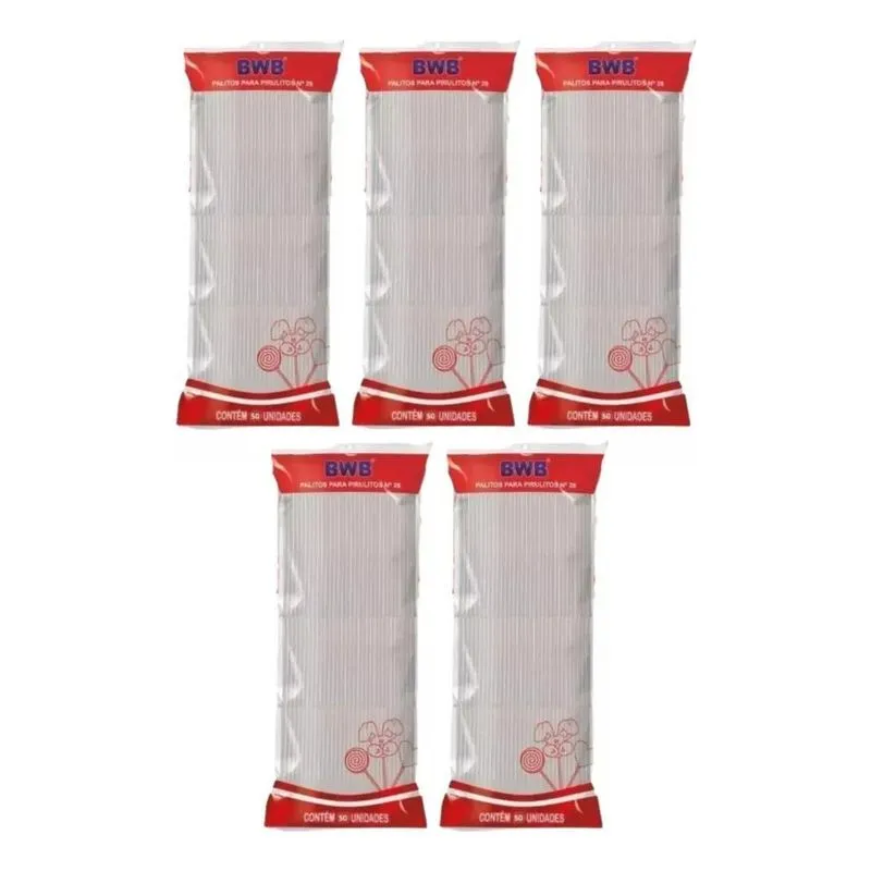 250 Palitos Para Pirulito Topper De Bolo Transparente 28cm
