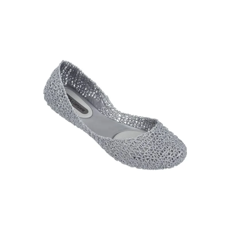 Ballerina Para Mujer Melissa Campana Papel VII Sp Ad Silver Glitter Talla 38