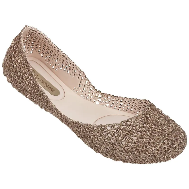 Ballerina Para Mujer Melissa Campana Papel VII Sp Ad Beige/ Glitter Talla 35
