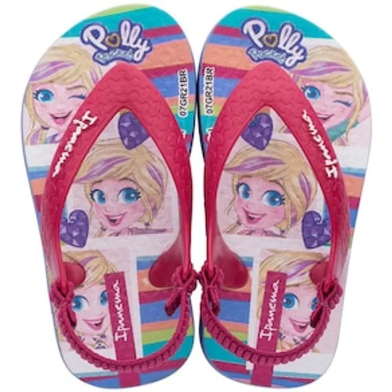 Chinelo Infantil Feminino Polly Ipanema Baby - Rosa/Azul - 17/18 Rosa