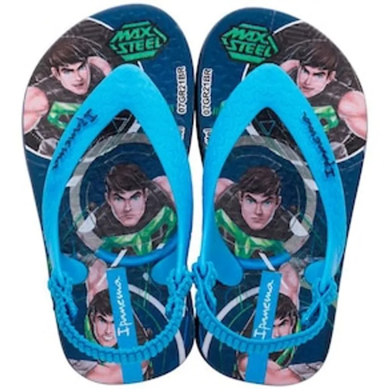 Chinelo Infantil Masculino Max Steel Ipanema Baby - Azul - 23/24