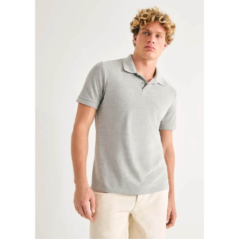 Camisa Polo Básica Masculina Manga Curta Em Piquet - Cinza P