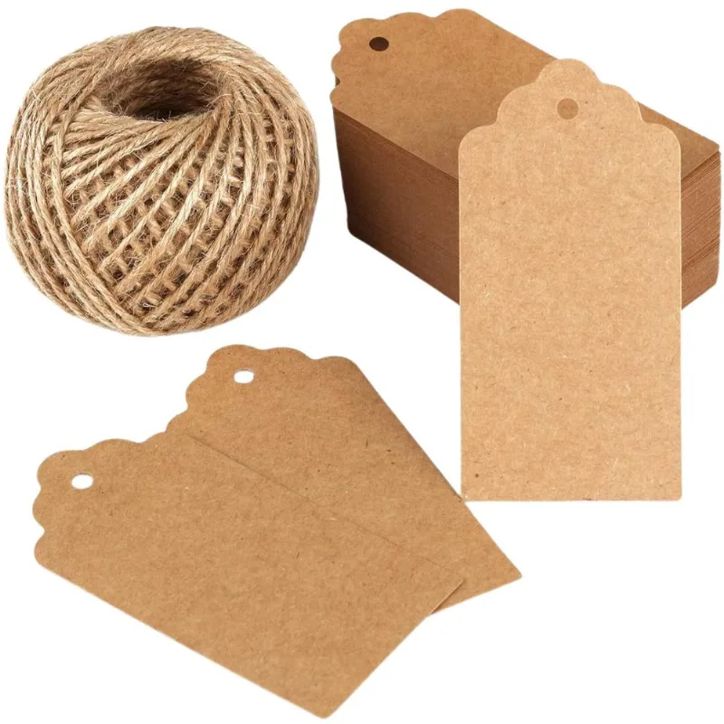 Tags Kraft Com Cordão Juta - 100 Un
