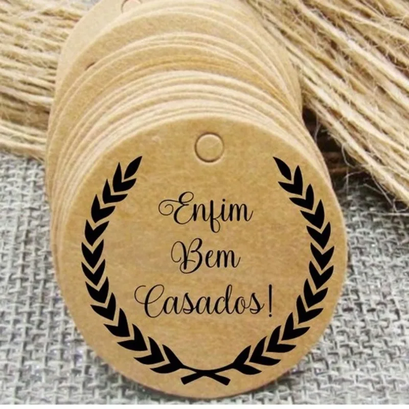 Tag Kraft Para Lembrancinha Casamento Enfim Casados 5 Cm
